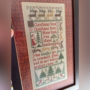 RESERVED Needlepoint Adorable Christmas Tree - Framed - Holiday